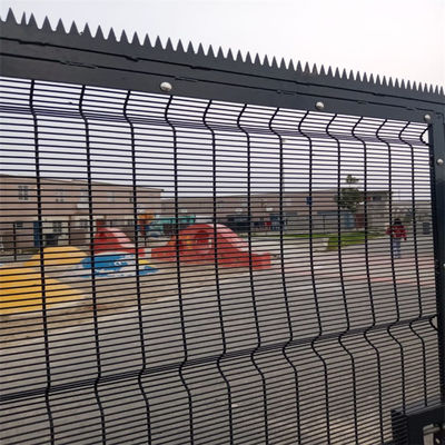 2.4meters High Security Galvanized Anti Climb Clear View Fence Panels With Razor Cut Wire