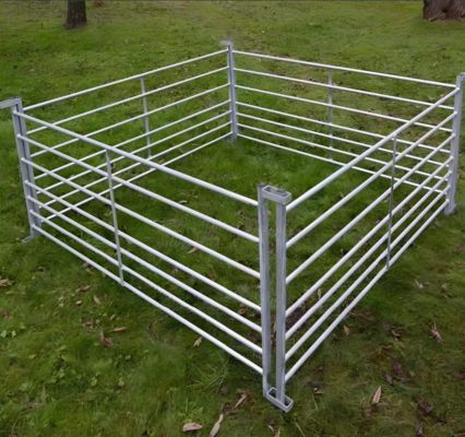 10 Foot Galvanized Pipe Portable Cattle Farm Fence Panel