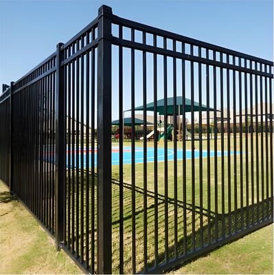 Outdoor Residential Powder Coated 6 Feet Metal Steel Flat Top Fence