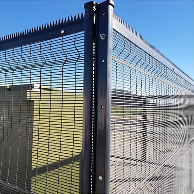358 High Security Anti Climb Fence Galvanized Steel Mesh Panel 2.4m Height 4mm Wire Diameter