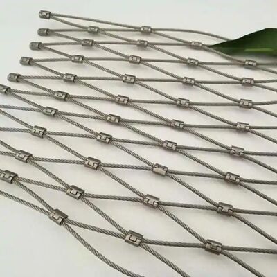 SS316 شبكة حبل سلكي مرنة كابل الفولاذ المقاوم للصدأ شبكة ويب X شبكة حبل