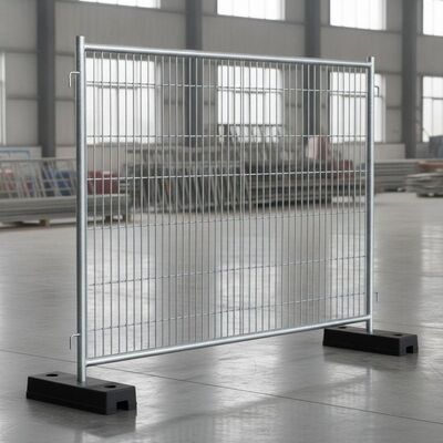 لوحة سياج مؤقتة معدنية 2x3.5M مع لوحة قاعدة مطاطية 32 ملم