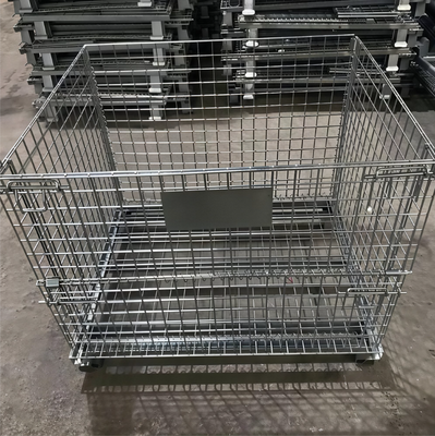 Hot-Dip Galvanized Wire Mesh Storage Cage 1000x200x840mm Anti-Rust Fold Down Knockdown
